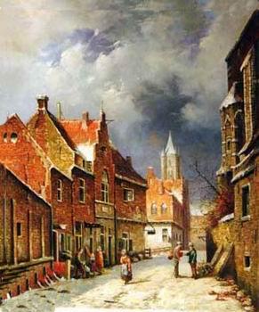 unknow artist European city landscape, street landsacpe, construction, frontstore, building and architecture. 159 oil painting image